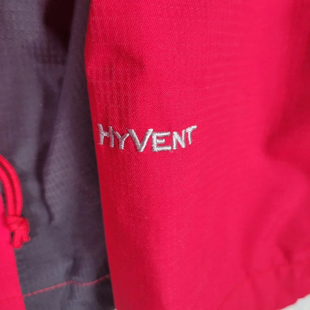 The North Face Rain Jacket Mens XL Red Gray HyVent Waterproof Hooded T495+T895 - Picture 5 of 16